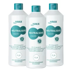 HAKA Neutralseife Liquid PurAllzweckreiniger Für Haushalt Und Auto, 3 X 1 Liter