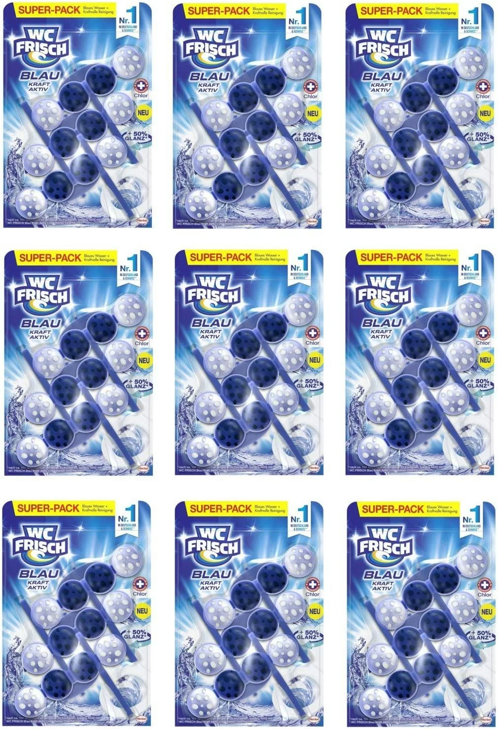 WC Frisch Kraft-Aktiv Blauspüler Chlor WC Reinigen Toilette 5x1 Stück Reiniger 3 WC Frisch Kraft-Aktiv Blauspüler Chlor WC Reinigen Toilette 5x1 Stück Reiniger – Bild 3