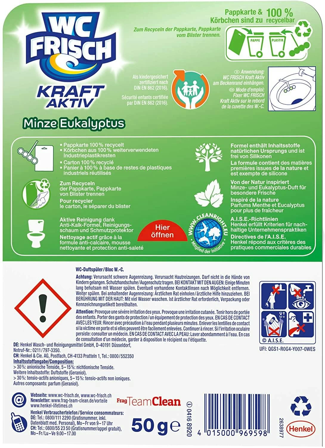 WC Frisch Kraft-Aktiv Pro Nature Minze WC-Reiniger 1 Stück Badreiniger 6 WC Frisch Kraft-Aktiv Pro Nature Minze WC-Reiniger 1 Stück Badreiniger – Bild 6