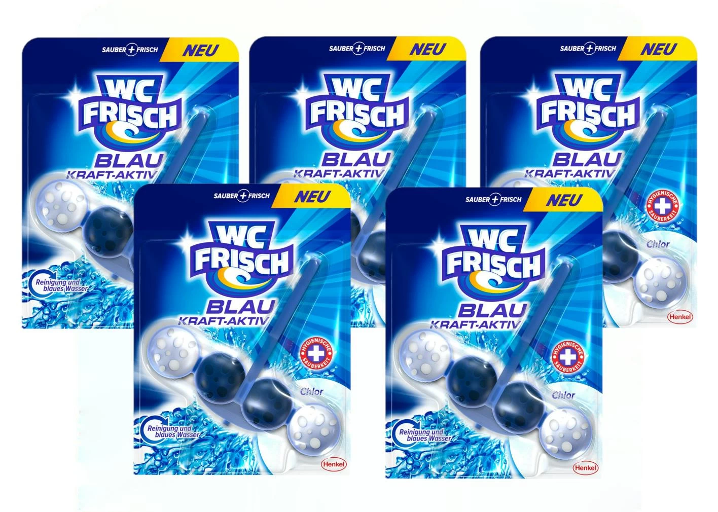 WC Frisch Kraft-Aktiv Blauspüler Chlor WC Reinigen Toilette 5x1 Stück Reiniger 1 WC Frisch Kraft-Aktiv Blauspüler Chlor WC Reinigen Toilette 5x1 Stück Reiniger