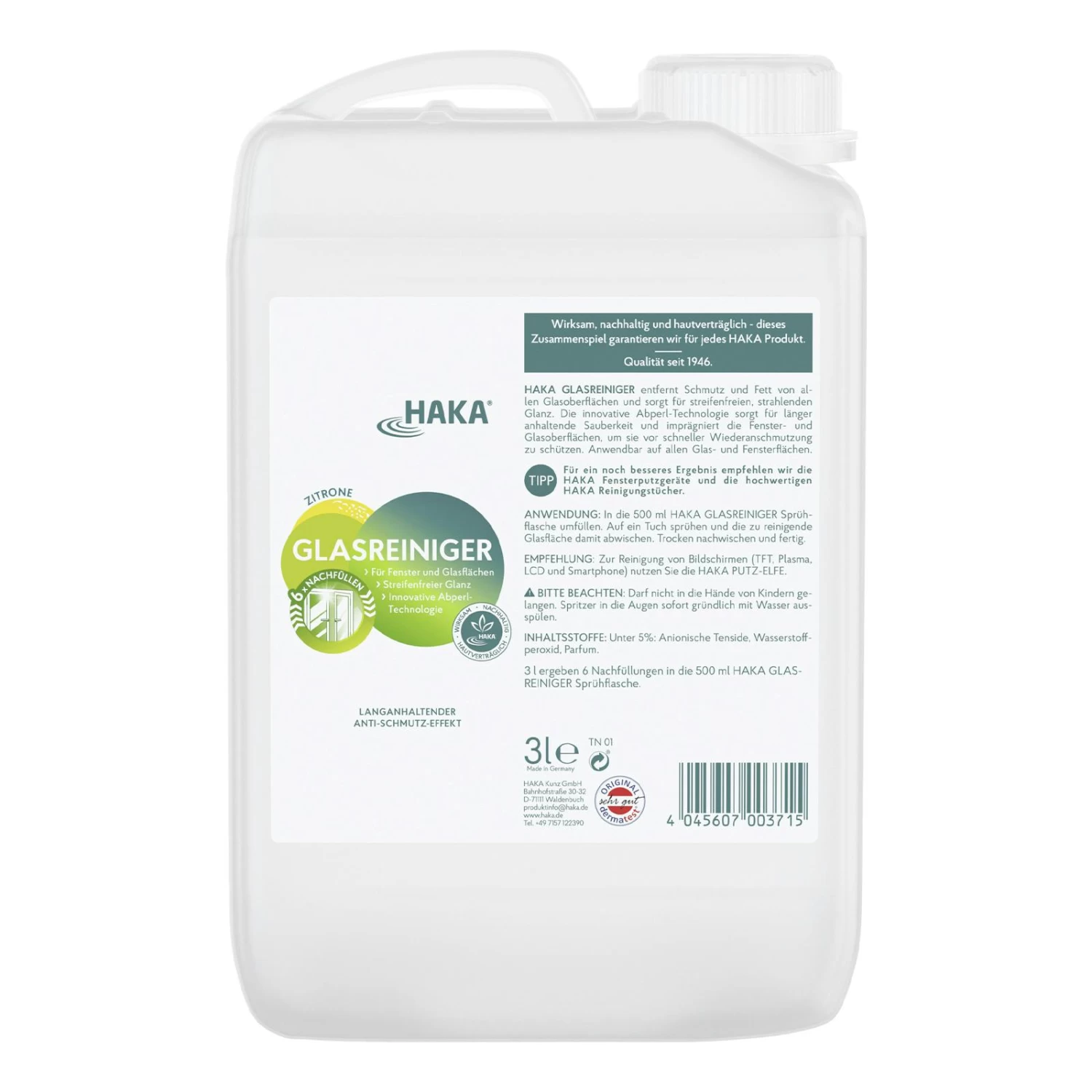 HAKA Glasreiniger Spray Nachfüllkanister, 3 Liter 1 HAKA Glasreiniger Spray Nachfüllkanister, 3 Liter