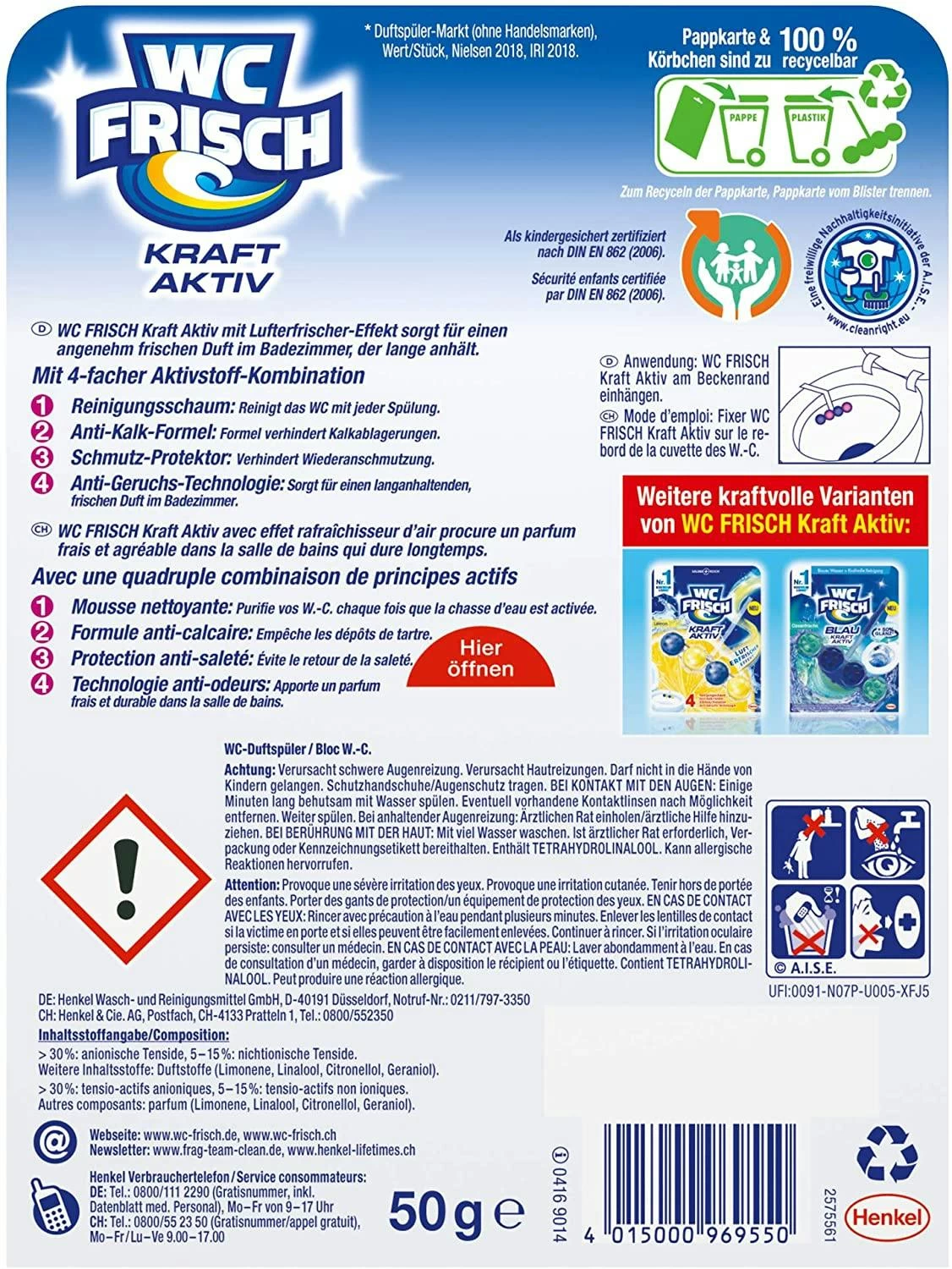 WC-Frisch Kraft Aktiv Duftspüler Blütenfrische WC-Reiniger 1 Stück Badreiniger 6 WC-Frisch Kraft Aktiv Duftspüler Blütenfrische WC-Reiniger 1 Stück Badreiniger – Bild 6
