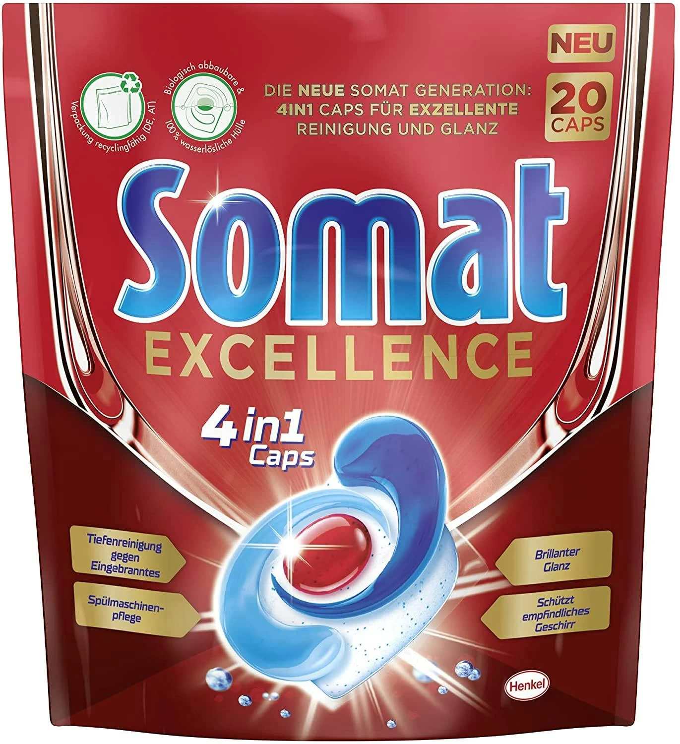 Somat Excellence 4in1 Caps 1x20 Caps Spülmaschinen Reinigung Geschirrspülmittel 1 Somat Excellence 4in1 Caps 1x20 Caps Spülmaschinen Reinigung Geschirrspülmittel