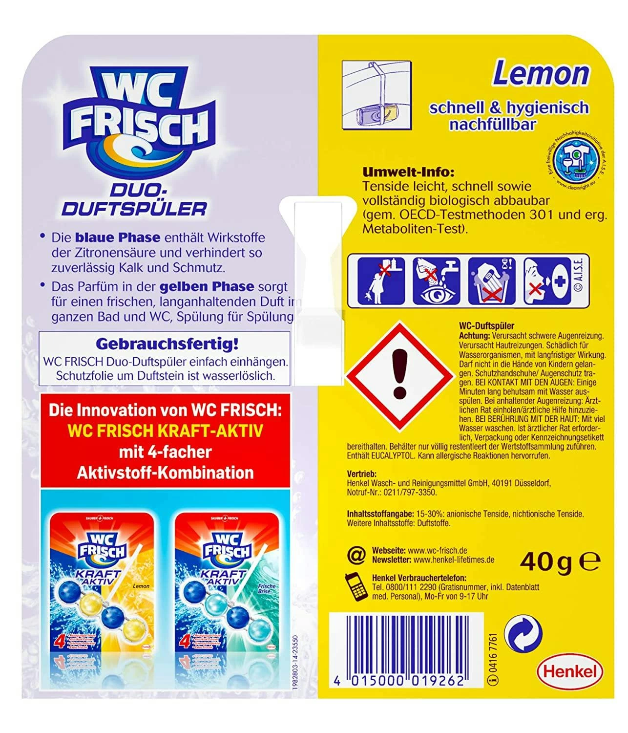 WC FRISCH Duo-Duftspüler Lemon WC Reiniger & WC-Duftstein 1 Stück Badreiniger 6 WC FRISCH Duo-Duftspüler Lemon WC Reiniger & WC-Duftstein 1 Stück Badreiniger – Bild 6