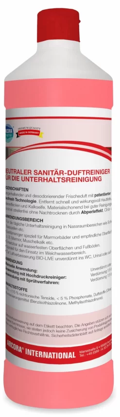 ARCORA Neutraler Sanitär-Duftreiniger Für Die Neutrale Unterhaltsreinigung NEUTRA 7, 1L
