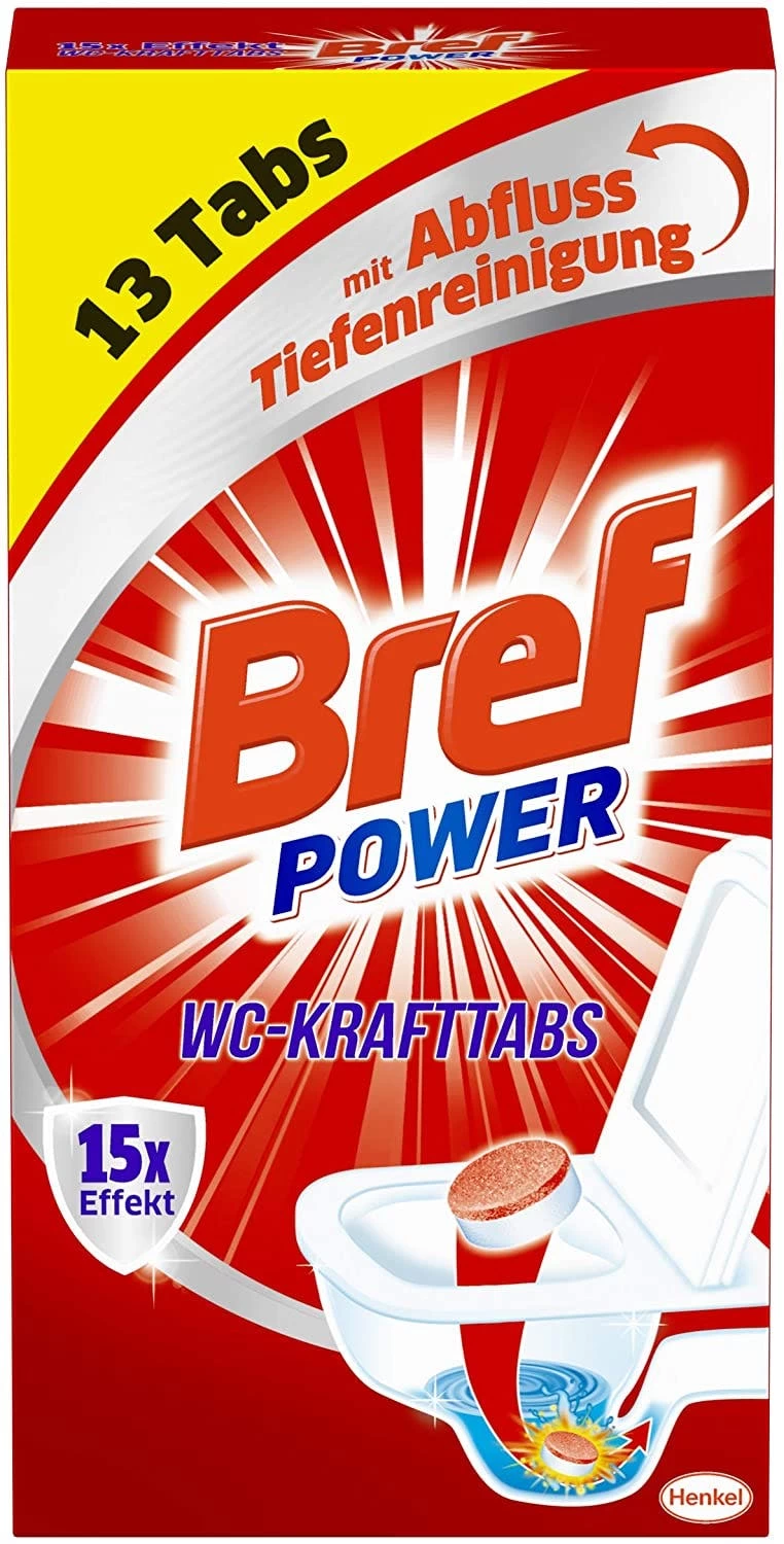 Bref Power WC Krafttabs Reiniger 15x Effekt 325g Abfluss Tiefenreinigung 1 Bref Power WC Krafttabs Reiniger 15x Effekt 325g Abfluss Tiefenreinigung