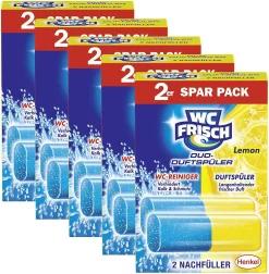 WC FRISCH Duftspüler Lemon 5er Pack WC-Reiniger WC-Duftstein 5x2Stück Nachfüller