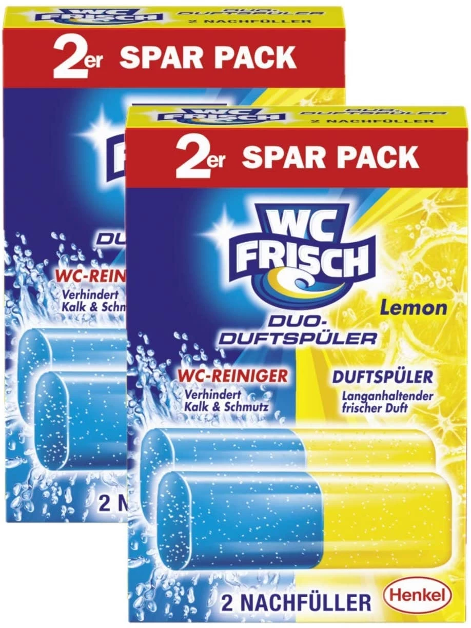 WC FRISCH Duo Lemon 2er Pack WC-Reiniger WC-Duftstein 2x 2 Stück Nachfüllpack 1 WC FRISCH Duo Lemon 2er Pack WC-Reiniger WC-Duftstein 2x 2 Stück Nachfüllpack